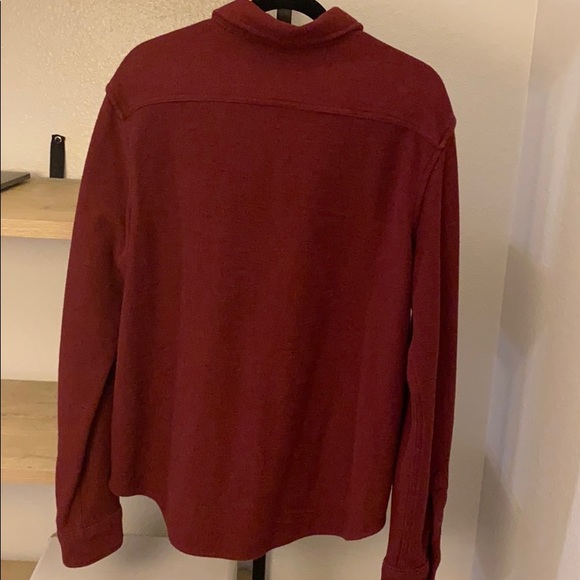 Red Button Up Knit Shirt - Size Large - Picture 3 of 4